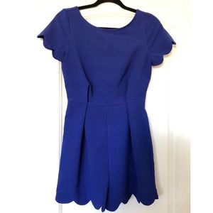 Scalloped Royal Blue Romper